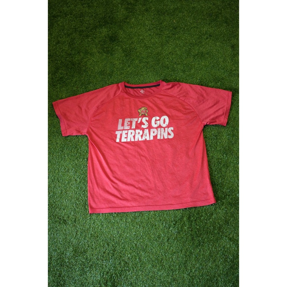 Knights Apparel Shirt Mens XL Red Let's‎ Go Maryland Terrapins NCAA Short Sleeve